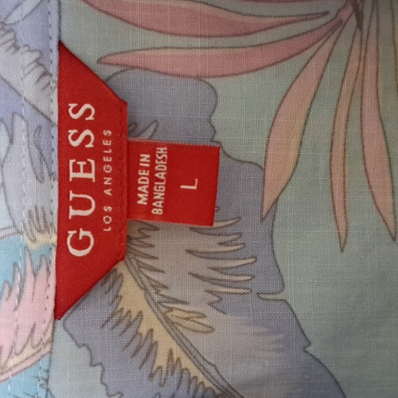 Guess Hawaian Hummingbird print mens large - Picture 2 of 4